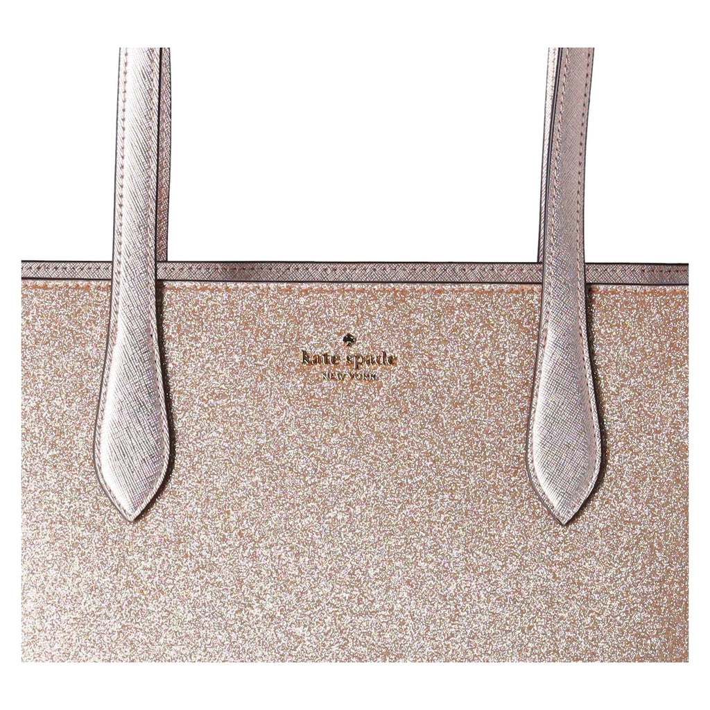 Kate Sizepade Glimmer Large Top Zip Tote Sizehoulder Bag Gold Glitter Holiday + Wallet