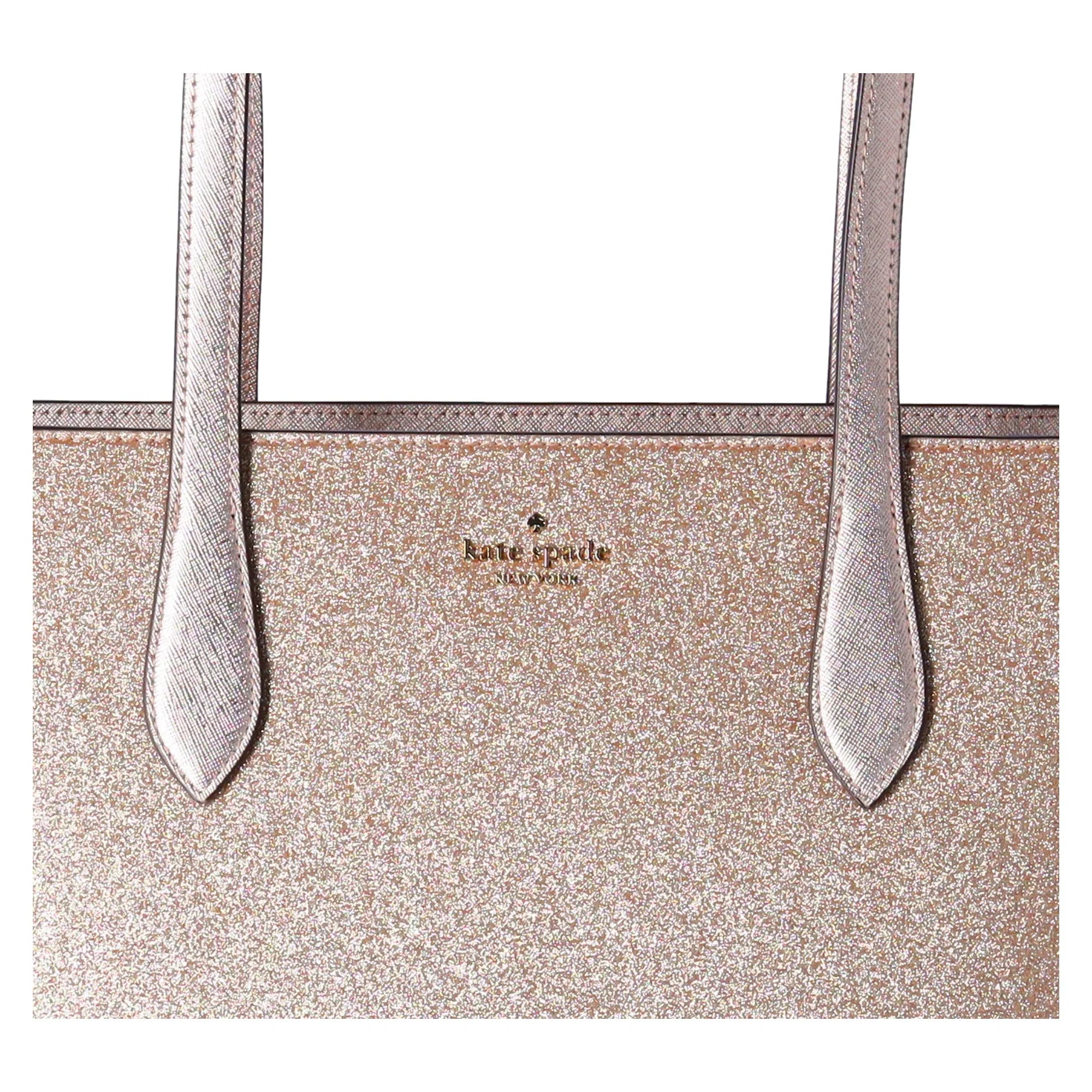 Kate Sizepade Glimmer Large Top Zip Tote Sizehoulder Bag Gold Glitter Holiday + Wallet