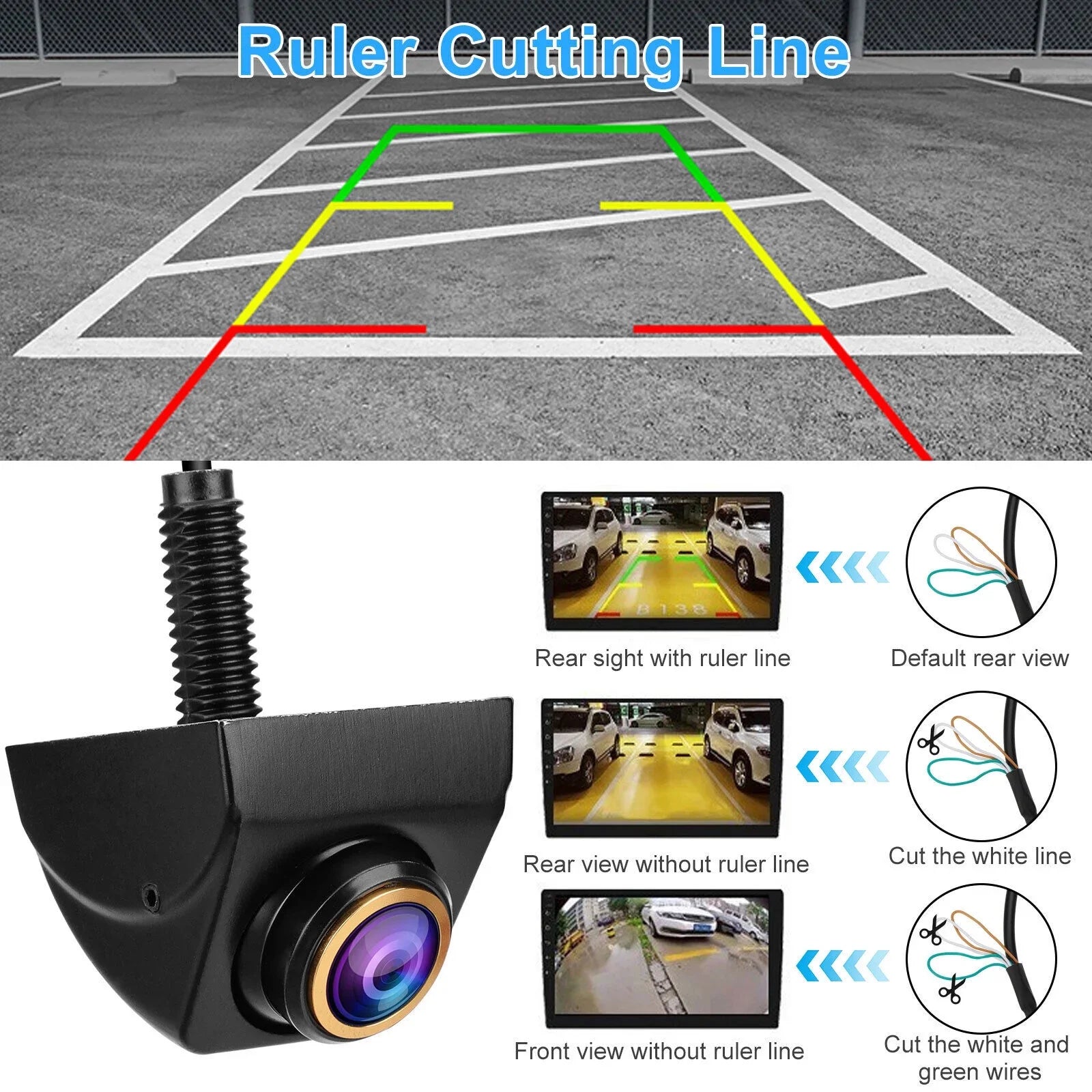 170° Car Rear View Backup Reverse Camera Parking Cam 360° Adjustable Waterproof