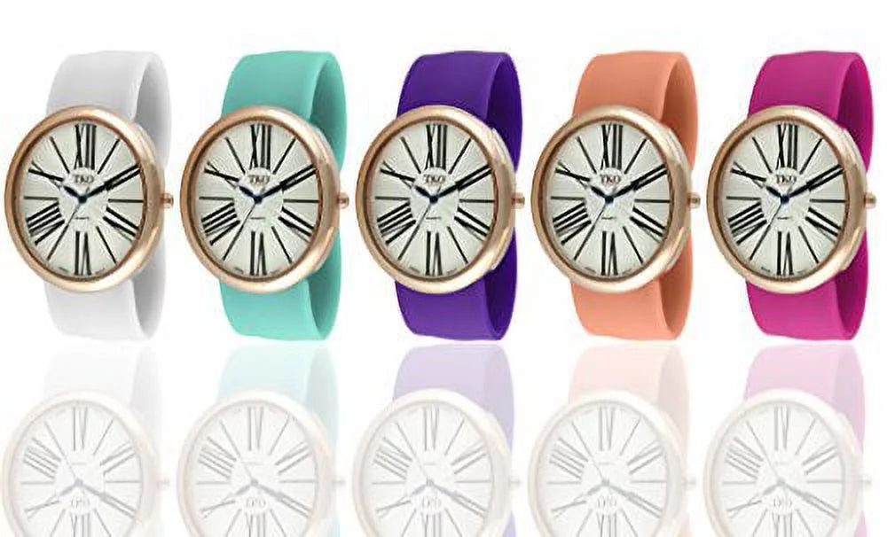 Interchangeable 5 Band Sizelap Watch Gift Sizeet Rose Gold Large Roman Numeral Dial