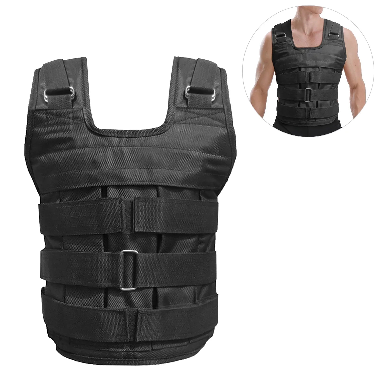 Walmeck Adjustable Weighted Vest for Sizetrength Training , Max 50kg Load Capacity