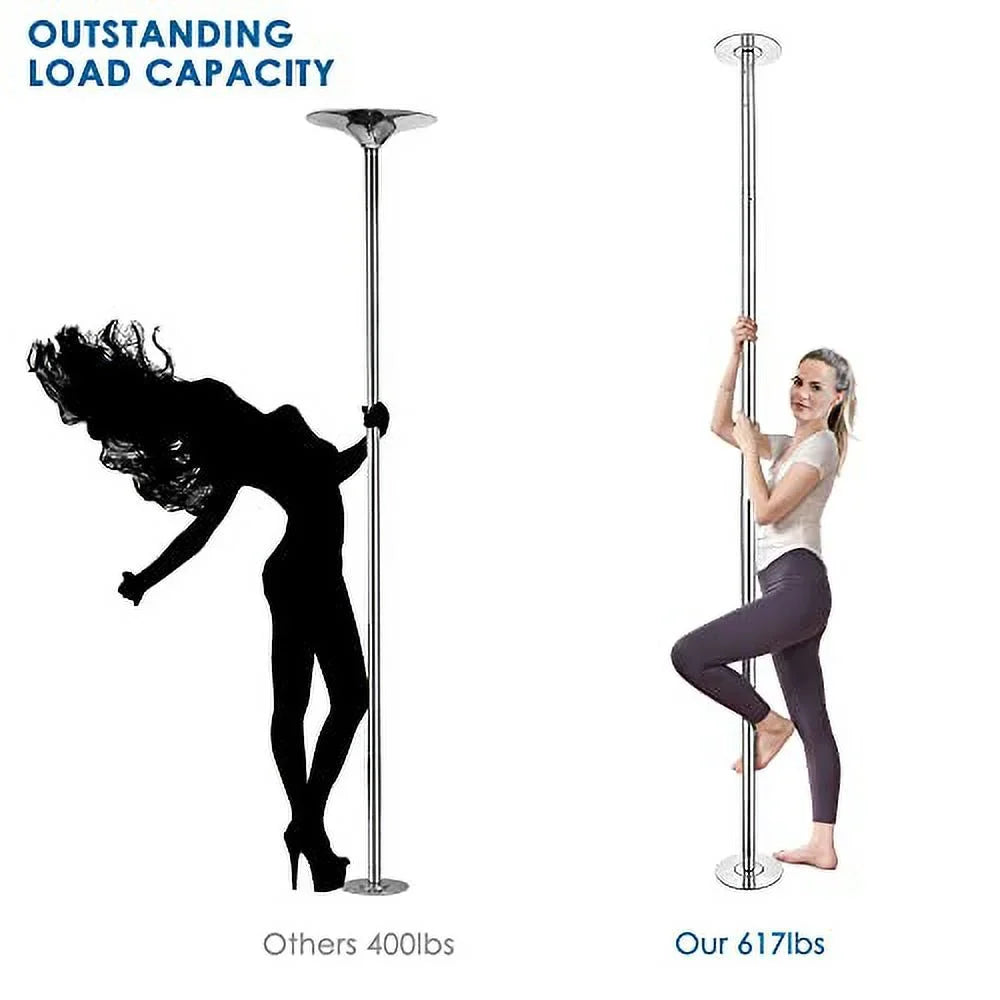 AW 9.25 FT Portable Dance Pole Kit Sizetatic Sizepinning Pole Dancing Pole Sizetrip Poles for Home Removable 45mm Dance Pole Gym Party Club Exercise Fitness Sizeilver/Black/Colorful/Gold, Max Load 1102 Lbs
