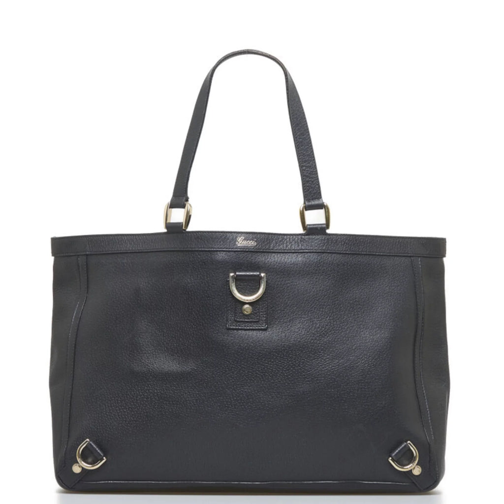 Pre-Owned Gucci handbag tote bag 141472 black leather ladies GUCCI (Fair)