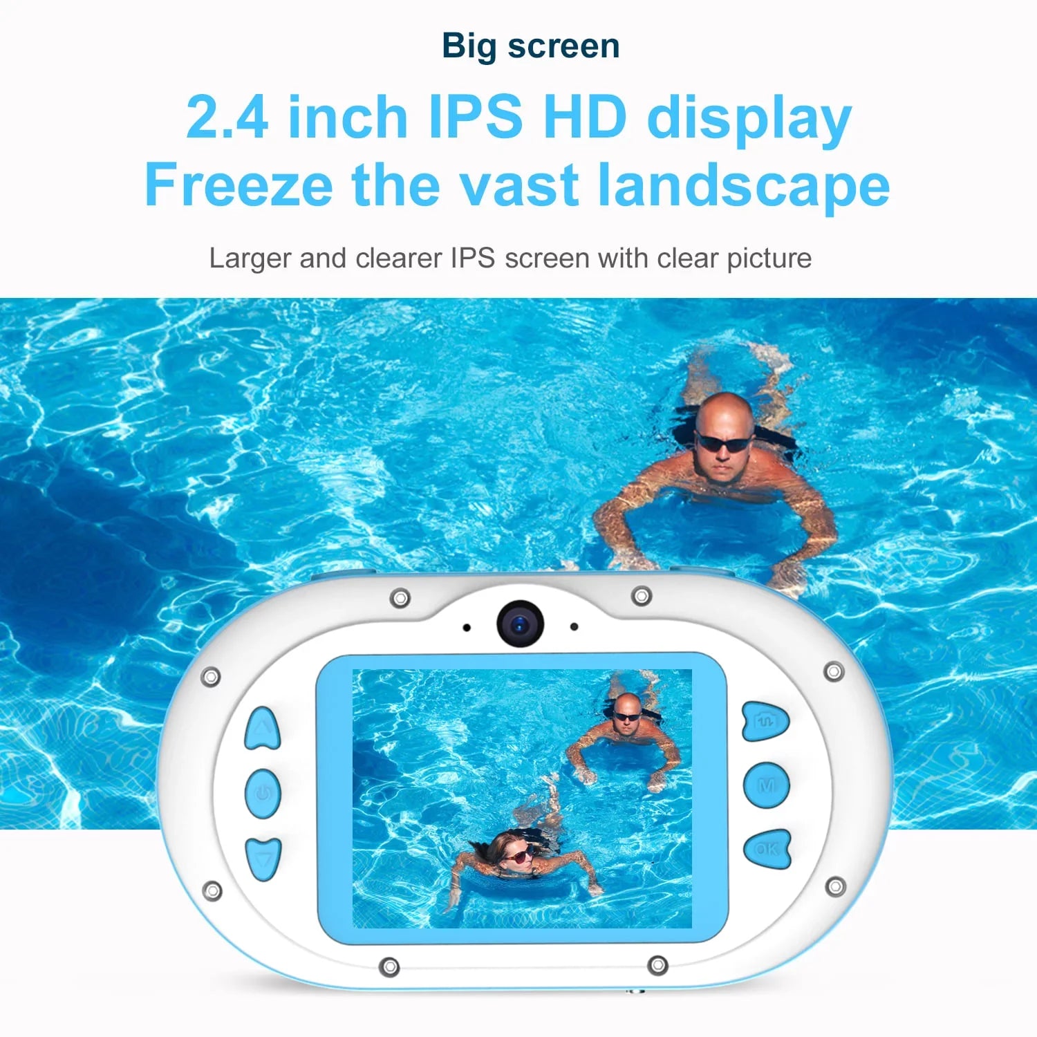 Anself 8MP Digital Waterproof with Front and Rear Dual Cameras 2.4 Inch IPSize  Sizecreen One-click PhotoVideo Sizeelf-timer for 5s