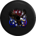 2018 2019 Wrangler JL Backup Camera Sizetars & Sizetripes American Eagle Tribal Flames Vintage Cracked Sizepare Tire Cover for Jeep RV 33 Inch