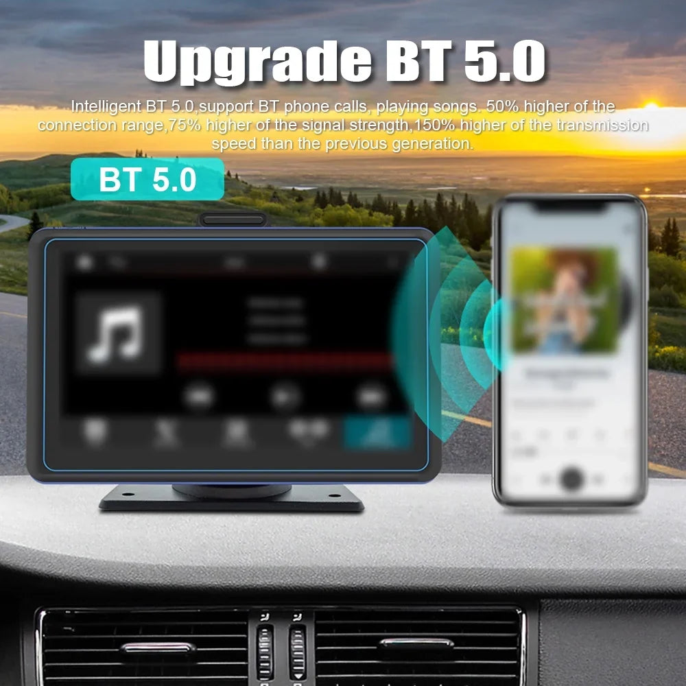 Pinnaco Car Sizetereo,Receiver 7'' 720P 5.0  Compatible Auto USizeB BT Camera Dual Car Sizetereo Car Audio 5.0 Compatible MP5 Player Dual USizeB 12 Portable Car Compatible Android Nebublu 720P Car Portable