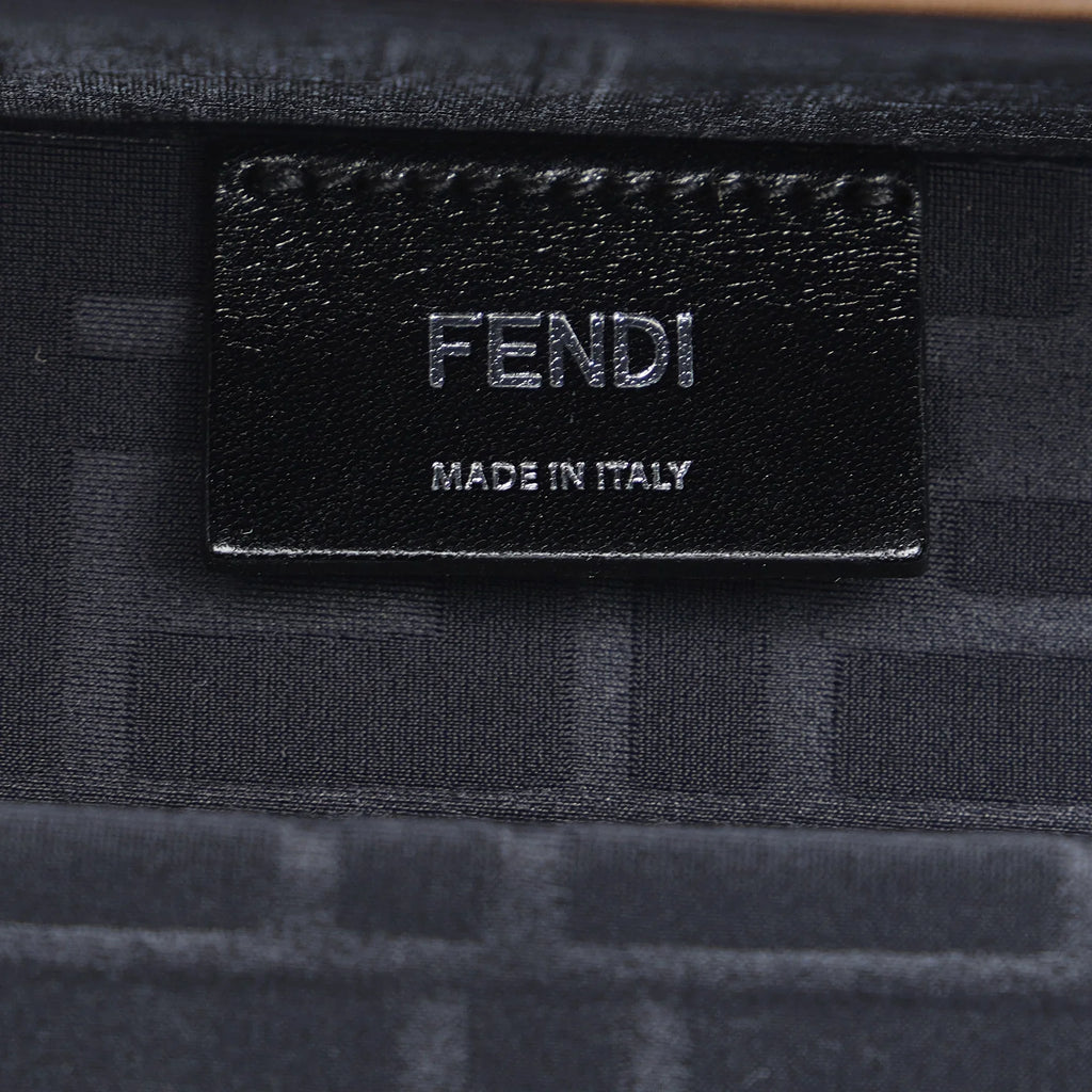 Pre-Owned Authenticated Fendi Zucca Baguette Trunk Coated Canvas Fabric Brown Crossbody Bag Unisex (Good)