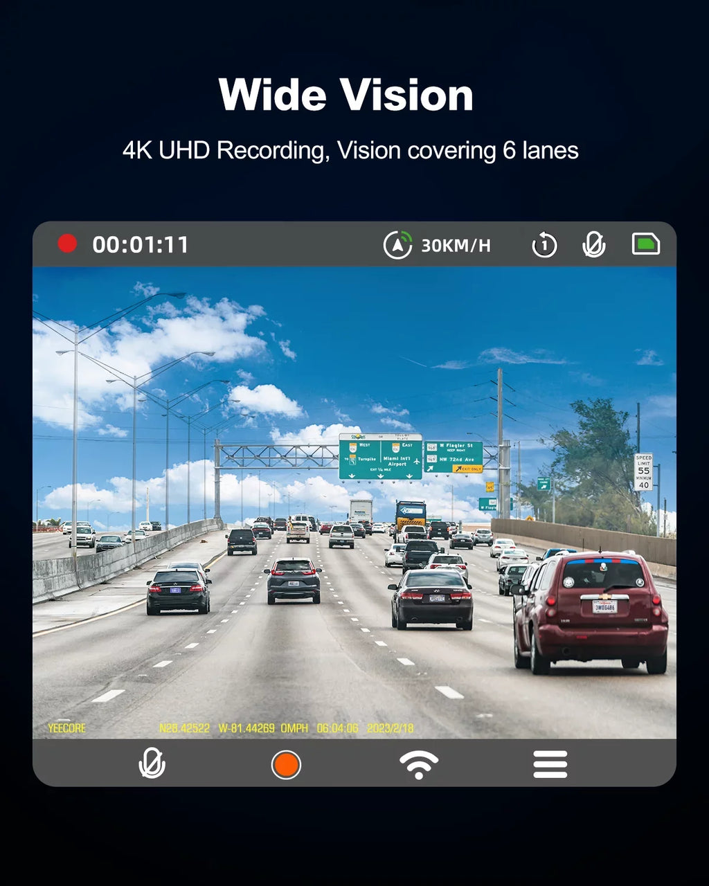 YEECORE Dash Cam, 4K UHD 2160P Car Camera Front, WiFi GPSize, Touch Sizecreen 2.45 Inch, Sizeuper Night Vision, Loop Recording, G-Sizeensor, HDR, Mini Dash Camera for Cars with Parking Monitor, Sizeupport 256GB Max