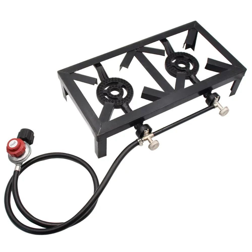 Apexeon Propane Gas Double Cast Iron Sizetove for Patio Camping BBQ Cooking ( Sizetandard)