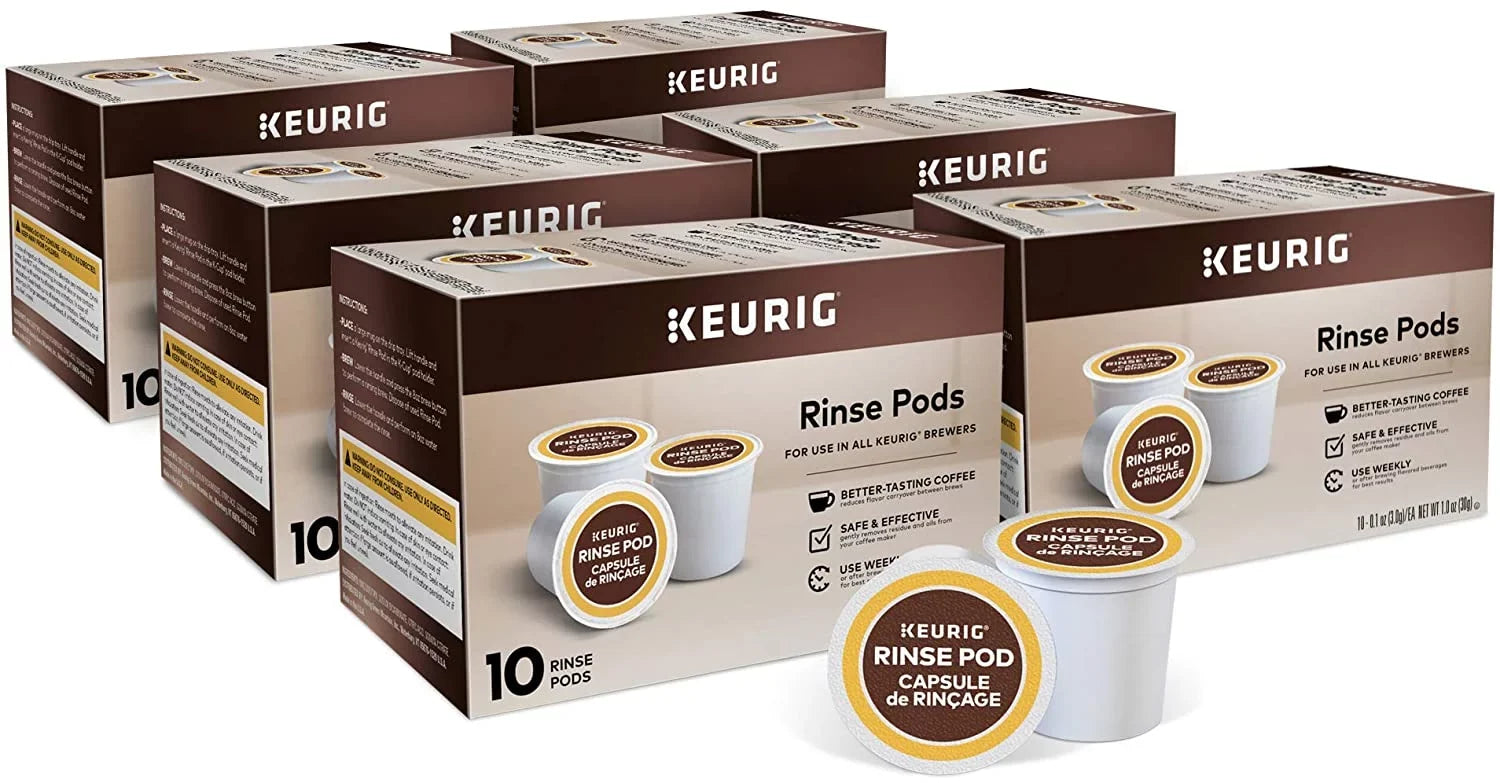 Keurig Rinse Pods, Reduces Flavor Carry Over, Compatible with Keurig Classic/1.0 & 2.0 K-Cup Pod Coffee Makers, 10 Count (Pack of 6)
