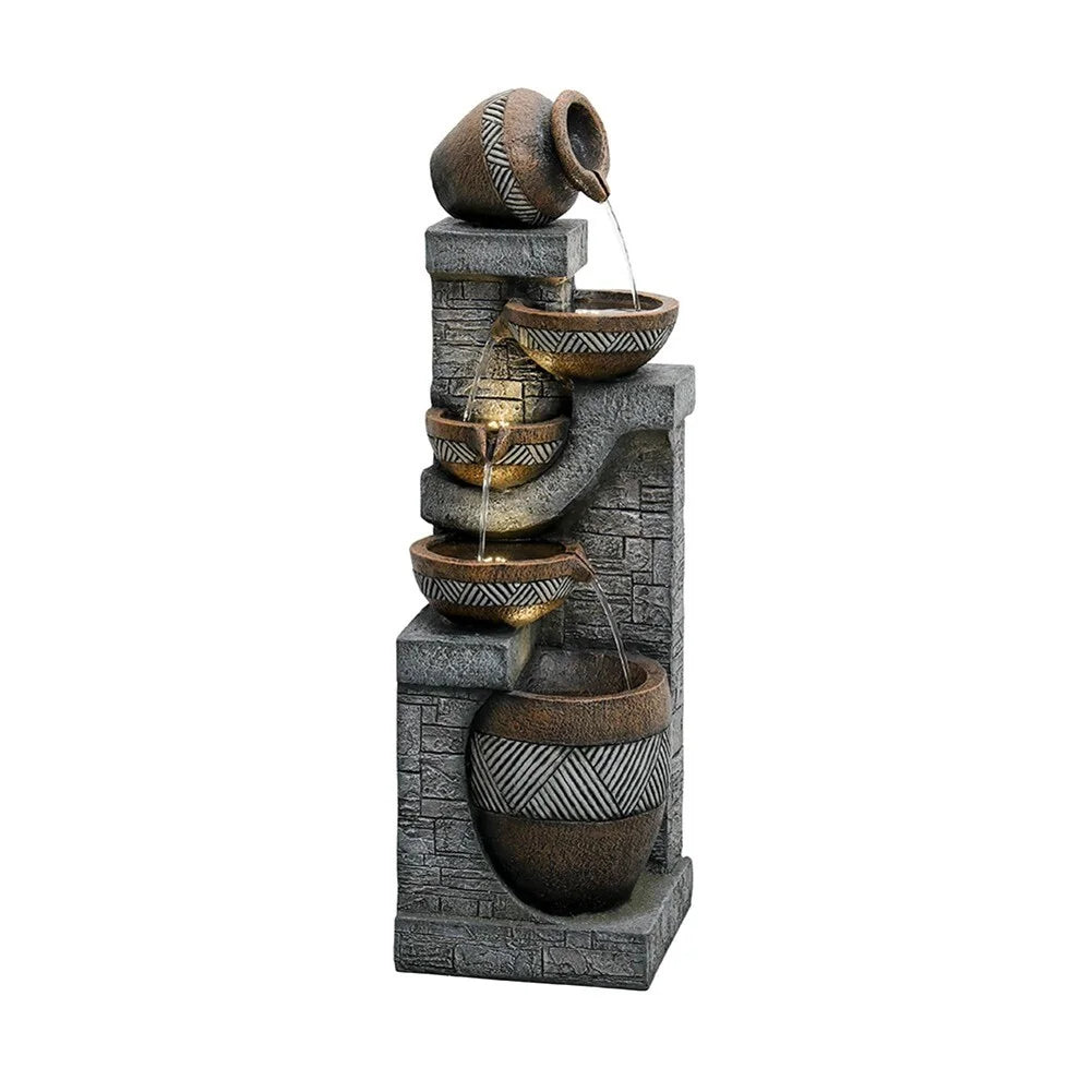 LivEditor Garden Water Fountain, Resin Fountain for Home Garden Decor