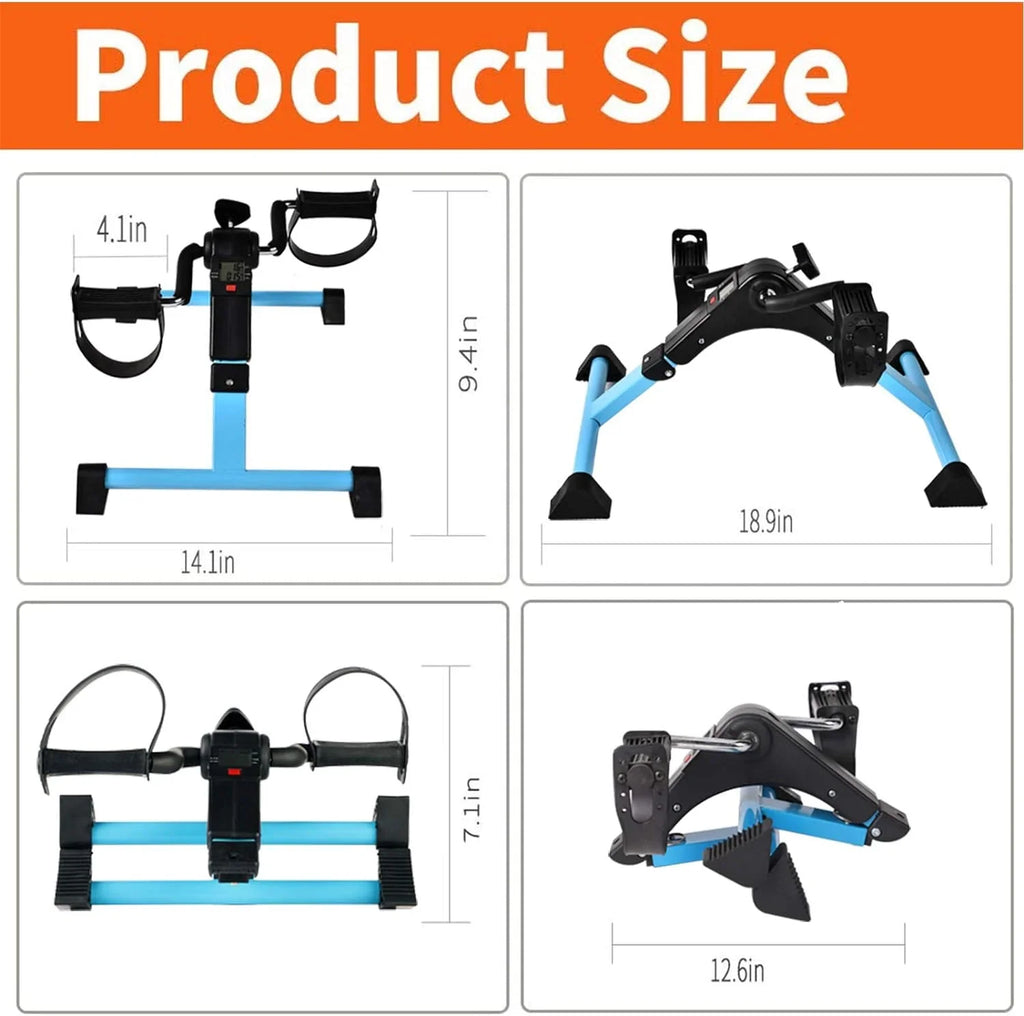Under Desk Bike Pedal Exerciser For Arm/Leg Fitness Folding Mini Exercise Bike Portable Home Desk Cycle