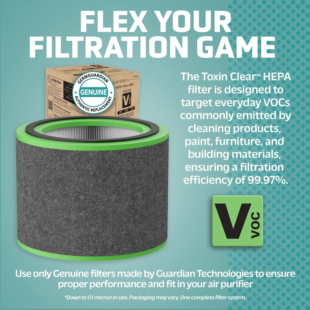Germ Guardian Filter V Toxin Clear HEPA Genuine Replacement Filter for AirSizeafe and AC151 Air Purifiers, FLT151VO