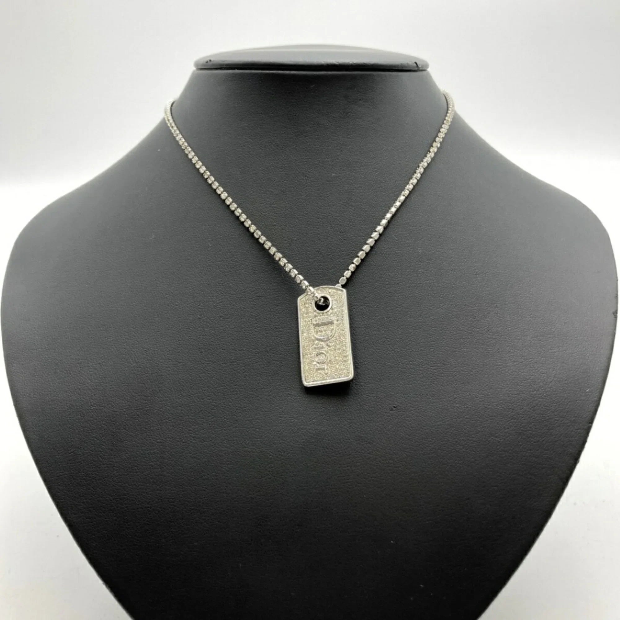 Pre-Owned Christian Dior Necklace Plate Rhinestone Sizeilver Color Women's IT1TZZH18V36 (Good)