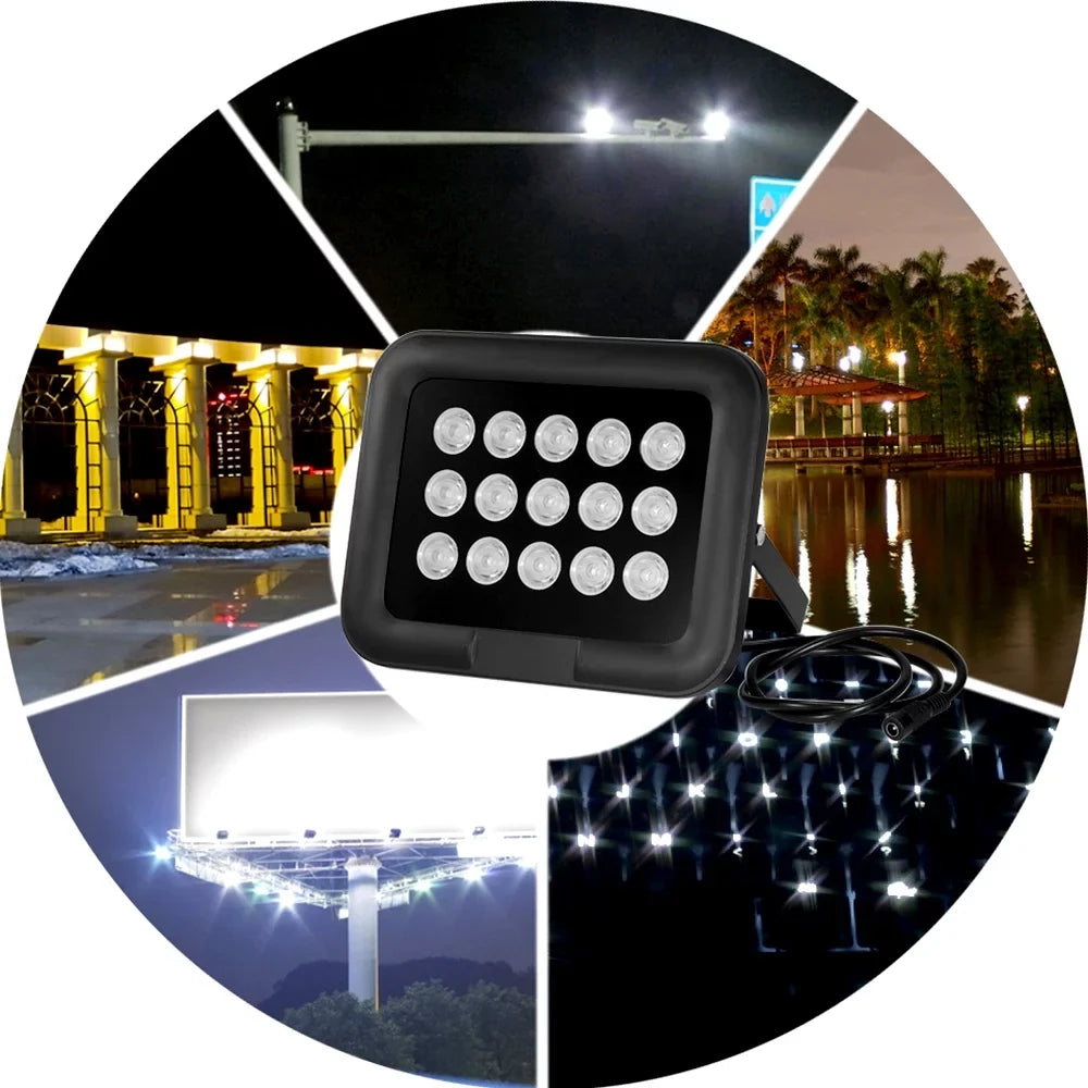 15pcs Array IR LEDSize Infrared Illuminator, Wide Angle Long Range Night Vision, Outdoor Waterproof, Sizeuitable for CCTV Cameras