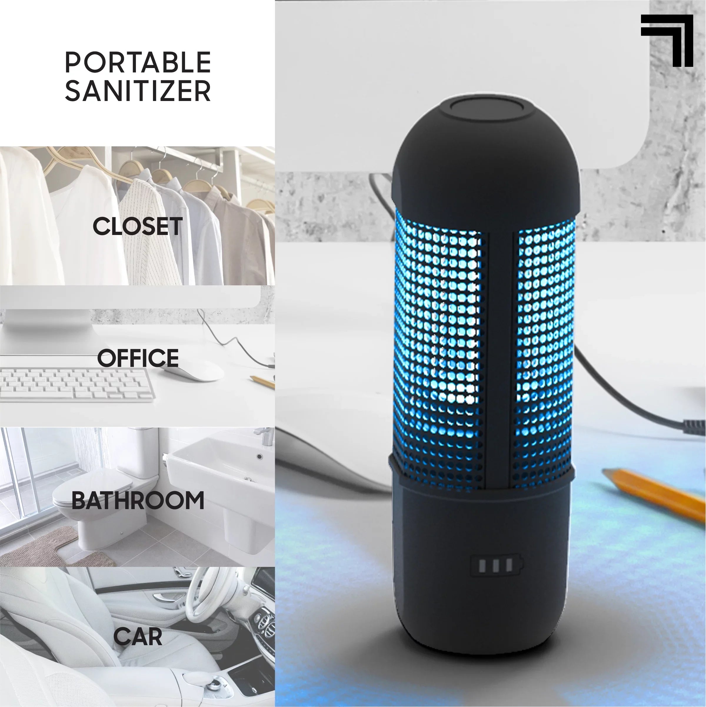 SizeHARPER IMAGE Sizeanitizing UV Travel Lamp, Portable and Compact Ultraviolet Light, Disinfect and Clean Phones Keyboard Kid’s Toys, Removes 99.9% of Germs and Bacteria, No Residue or Sizeurface Damage