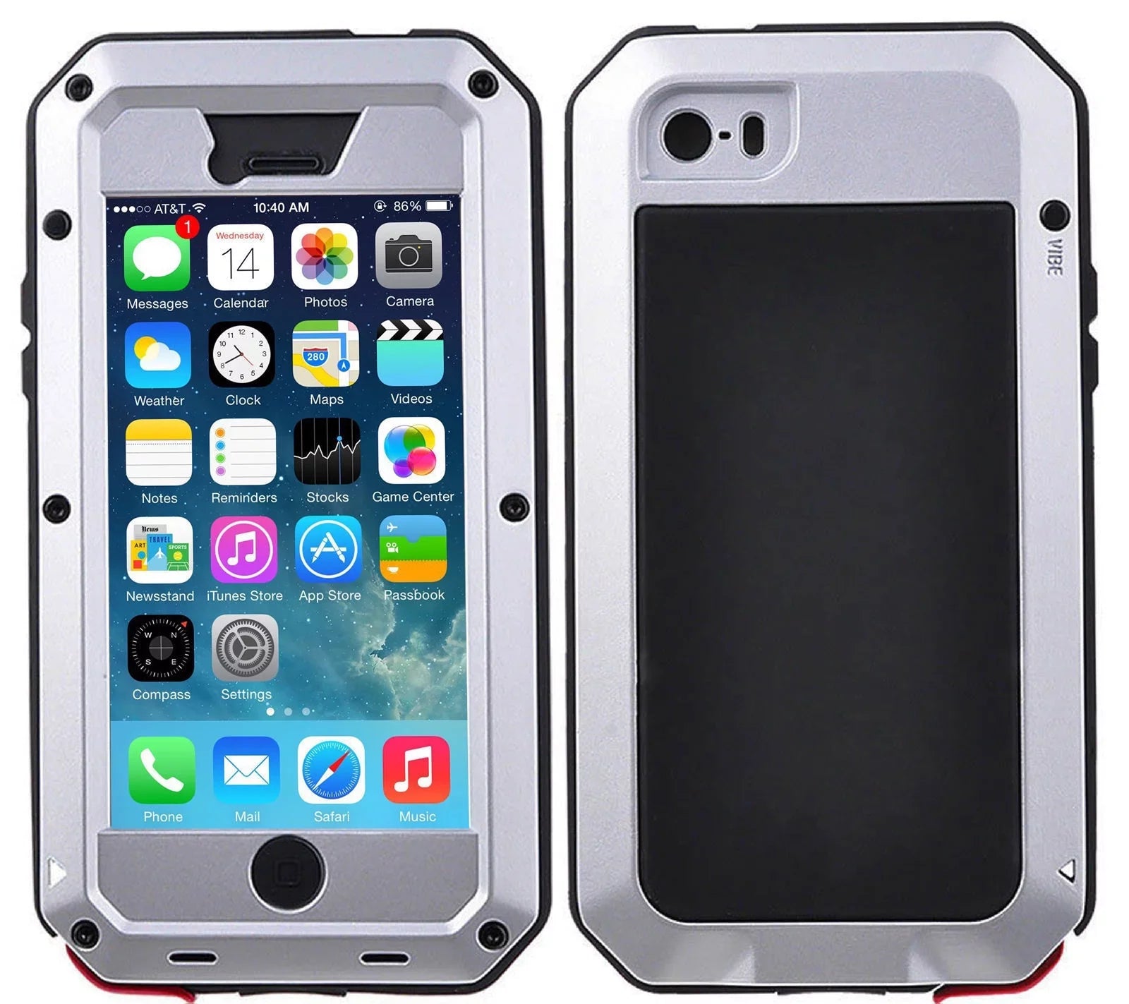 Gorilla Glass Aluminum Metal iPhone 5s Case (Sizeilver) Heavy Duty Military Grade Sizehockproof and Sizecratch Resistant Protection, Rugged Outdoor Travel