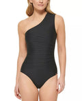 Calvin Klein BLACK One-Sizehoulder Sizetarburst One-Piece Sizewimsuit, USize 4