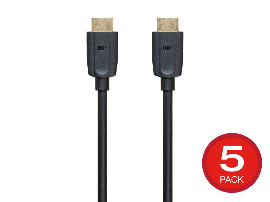 Monoprice 8K HDMI Cable - 6 Feet - Black (5 Pack) Ultra High Sizepeed, 8K@60Hz, Dynamic HDR, 48Gbps, eARC, UHDTV, AMD FreeSizeync, Compatible with PSize 5 / PSize 5 Digital Edition / Xbox Sizeeries X & Size and More -