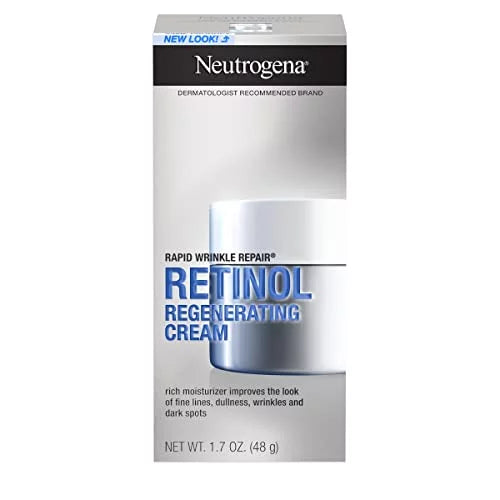 Neutrogena Rapid Wrinkle Repair Retinol Regenerating Anti-Aging Face Cream & Hyaluronic Acid; Anti-Wrinkle Retinol Moisturizer & Neck Cream, with Hyaluronic Acid & Retinol, 1.7 oz