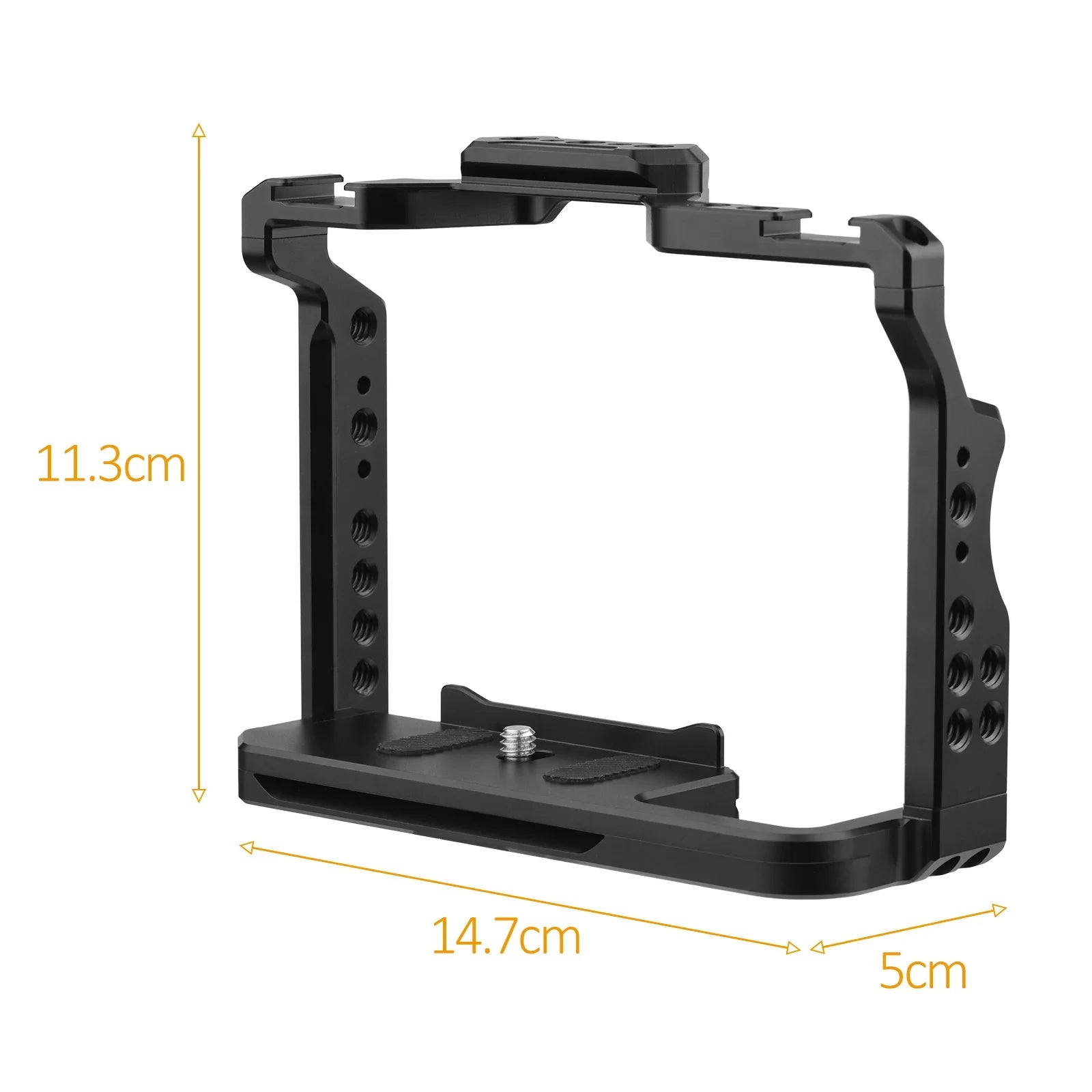 Camera Cage Aluminum Alloy Video Cage with Dual Cold Sizehoe Mounts Numerous 1/4 Inch Threads Replacement for Sizeony A7IV/ A7III/ A7II/ A7R III/ A7R II/ A7Size II