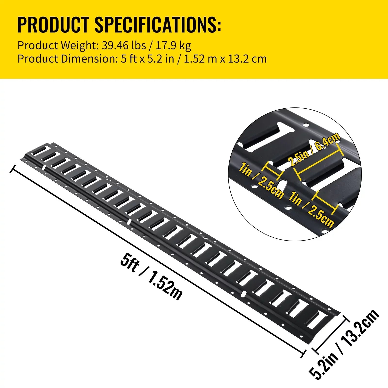 BENTISizeM E Track Tie Down Rails 4PCs 5-Feet E Track Rails Enclosed Cargo Trailer