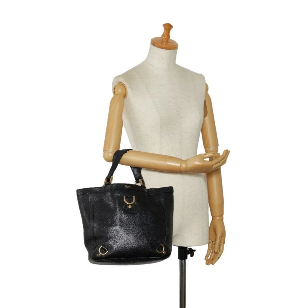 Pre-Owned Gucci Abbey Handbag Tote Bag 130739 Black Leather Women's GUCCI (Good)