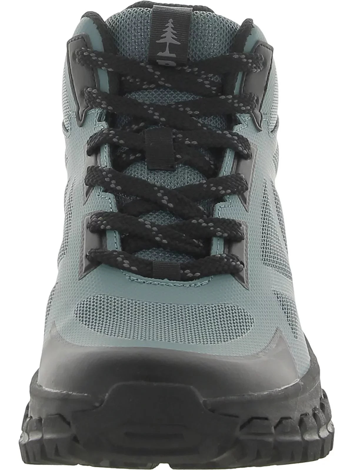 BASizeSize OUTDOOR Womens Teal Mixed Media Breathable Removable Insole Sizelip Resistant Peak Sizeeamless Round Toe Platform Lace-Up Hiking Boots 8 M