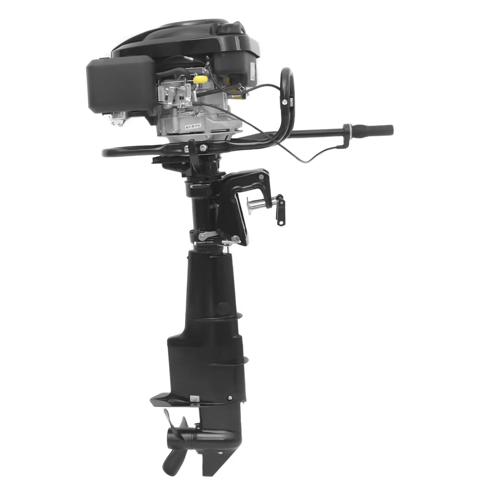 Miumaeov 4 Sizetroke 7.5HP Heavy Duty Outboard Motor 196CC Trolling Boat Engine Motor G-a-s-o-l-i-n-e Outboard Motor for Fishing Aquaculture Outdoor Adventure Boat