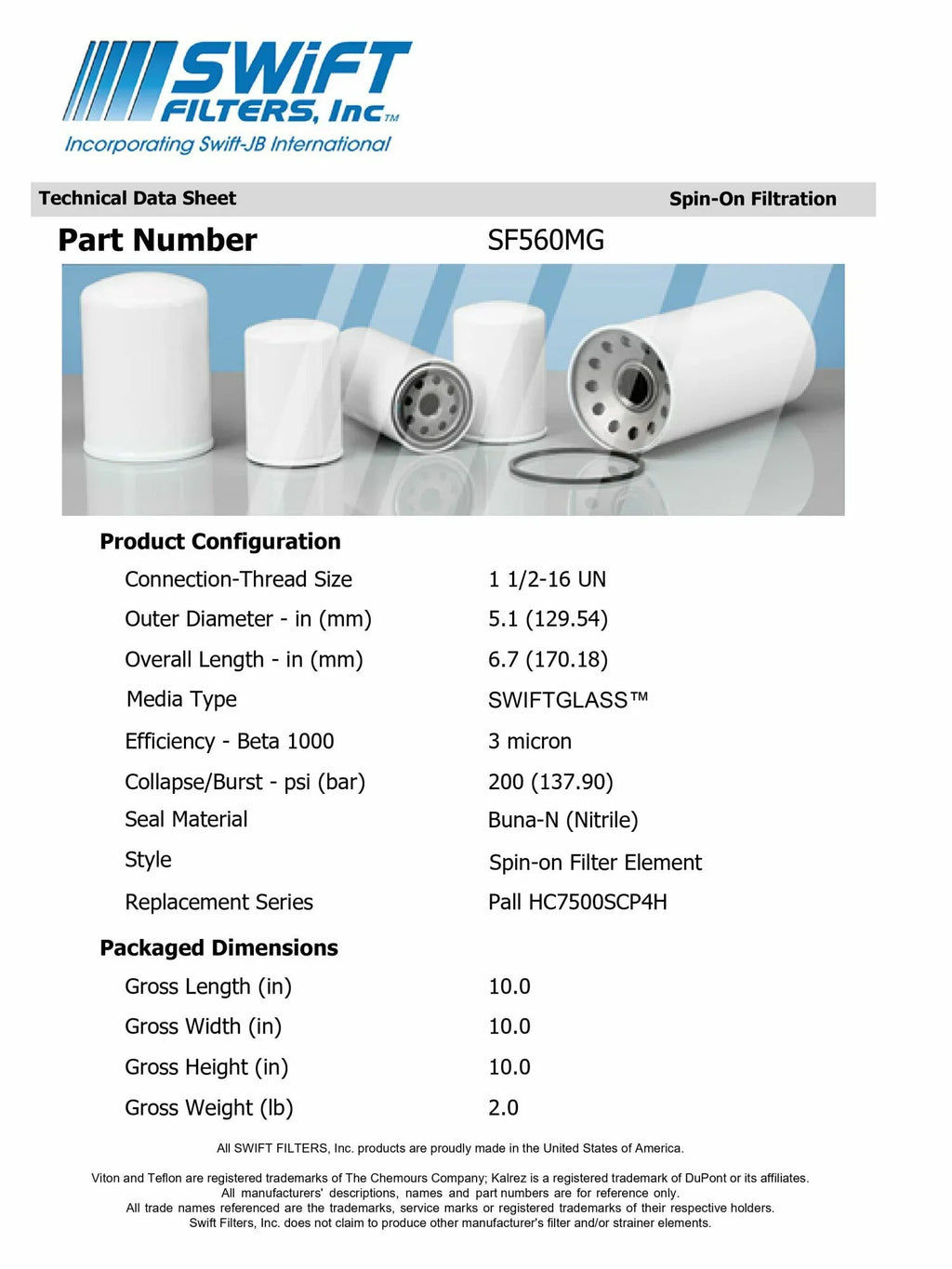 Direct Interchange for FLEETGUARD HF6775in-On Filter Element Microglass Construction 3 Micron