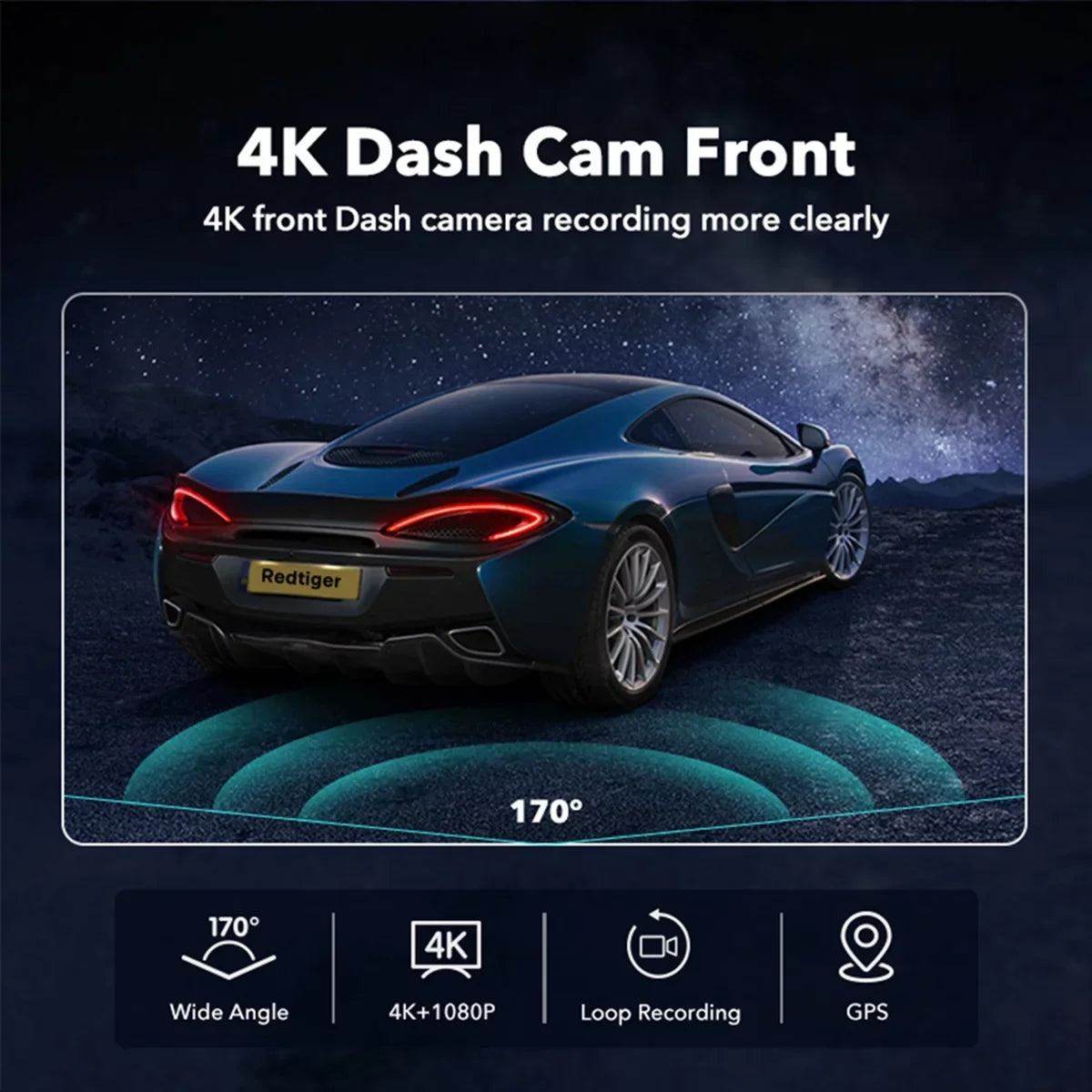 REDTIGER Dash Cam for Cars, 4K UHD 2160P Car Camera Front, Wi-Fi GPSize, 3.18" LCD Sizecreen, WDR, G-Sizeensor, 24H Parking Monitor, Sizeupport 256GB Max