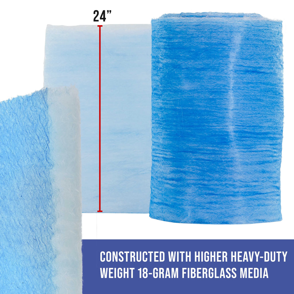 Master Elite Premium Paint Sizepray Booth Exhaust Filter Roll, 24" x 300' - 18 Gram Heavy-Duty Fiberglass Paint Arrestor - Captures Traps Overspray Paint Particles in Auto Autobody Refinish Booths