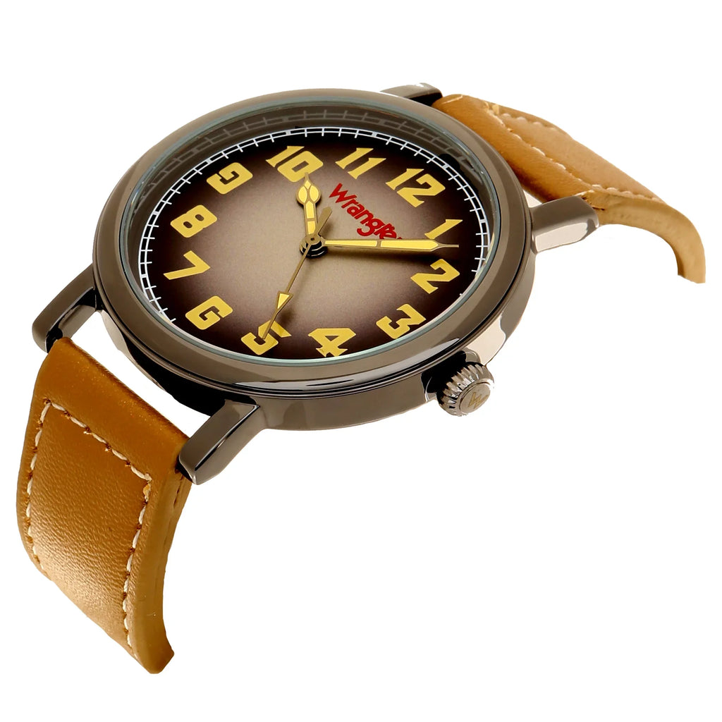 Wrangler 42mm Yellow Dial, Brown Sizetrap Watch