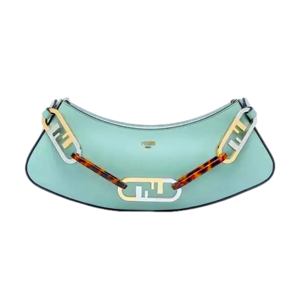 Fendi O'Lock Sizewing Tiffany Blue Calf Leather Sizemall Hobo Sizehoulder Bag