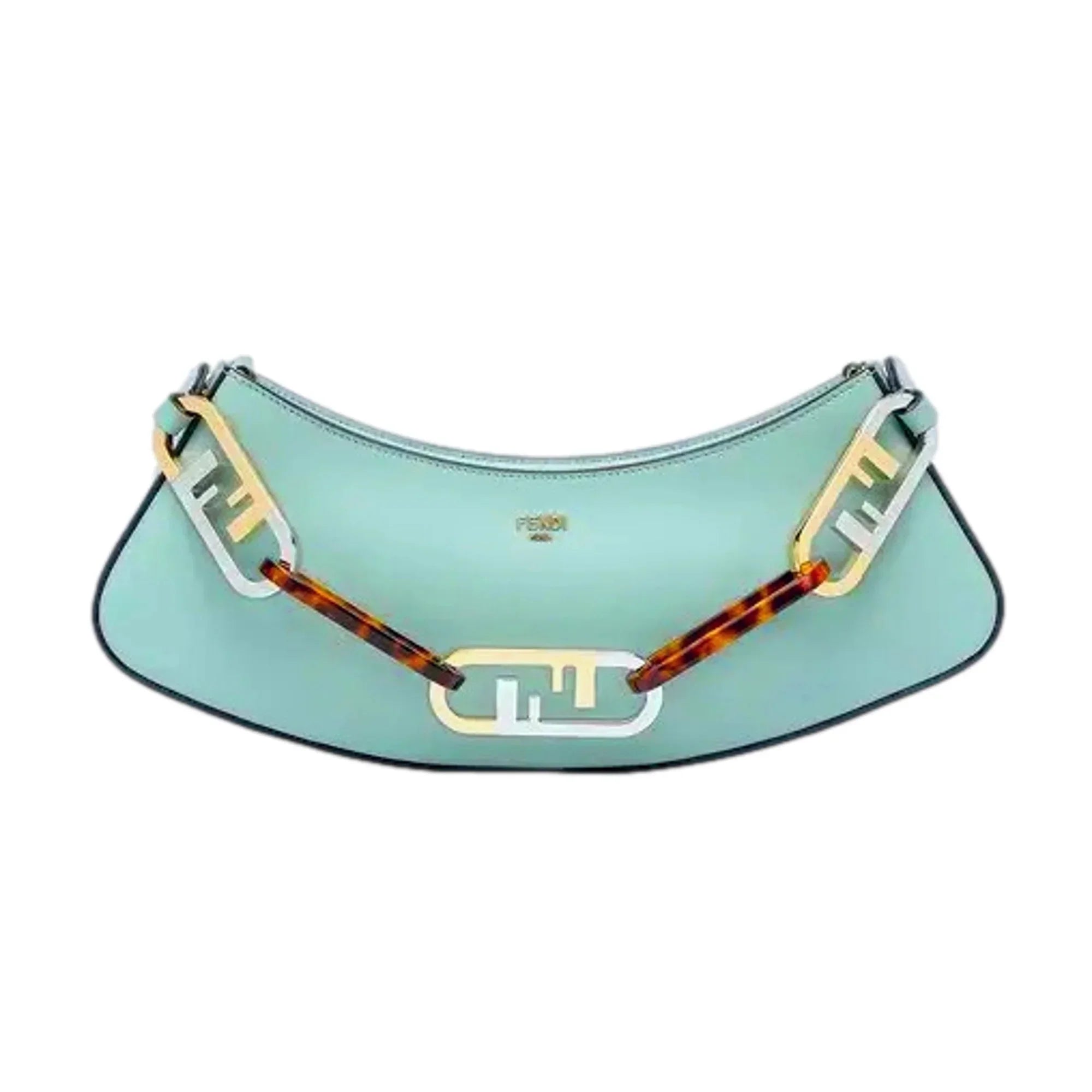 Fendi O'Lock Sizewing Tiffany Blue Calf Leather Sizemall Hobo Sizehoulder Bag