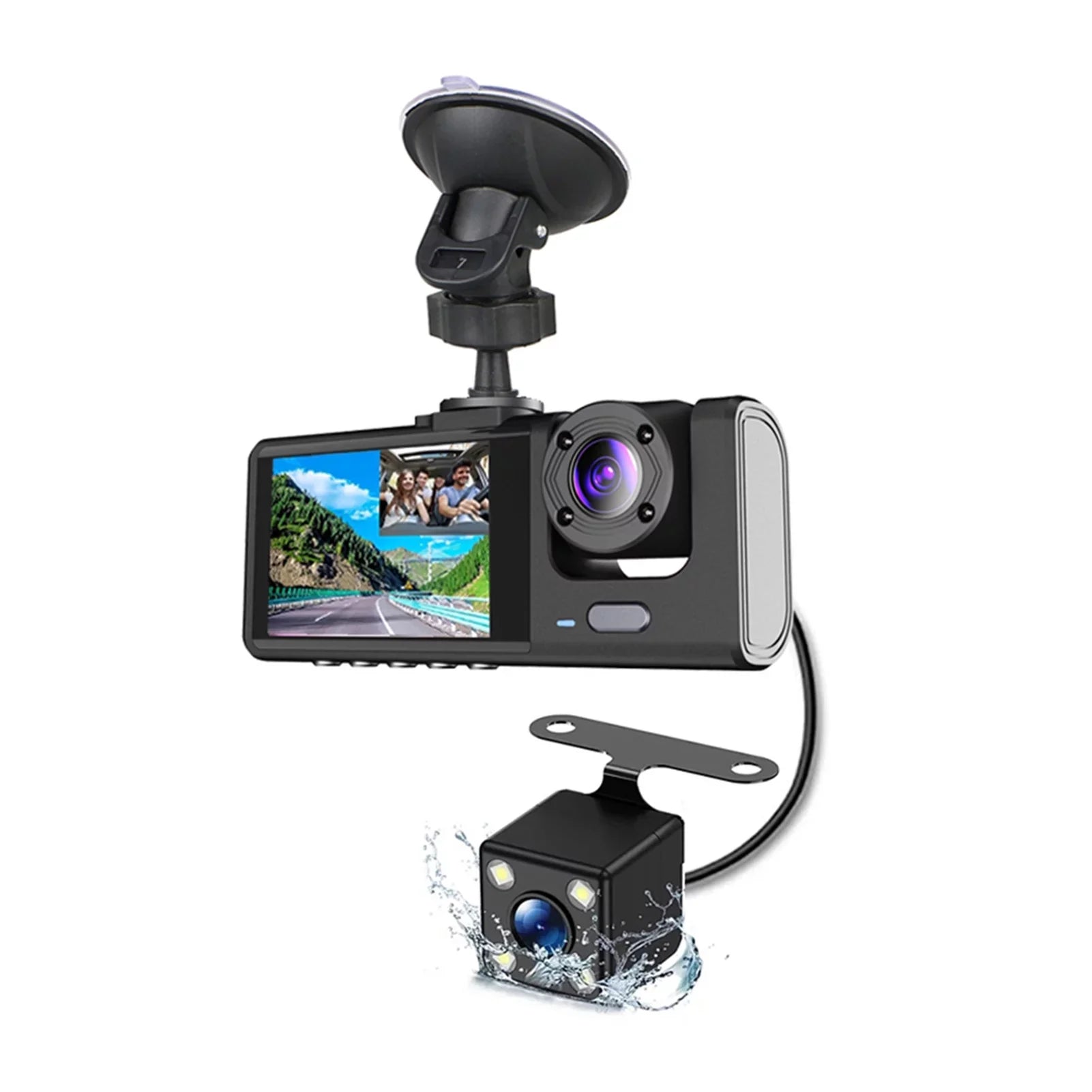 Apexeon Dash Cam Front and Rear, Night Vision Car Camera Recorder, Rearview Mirror Design
