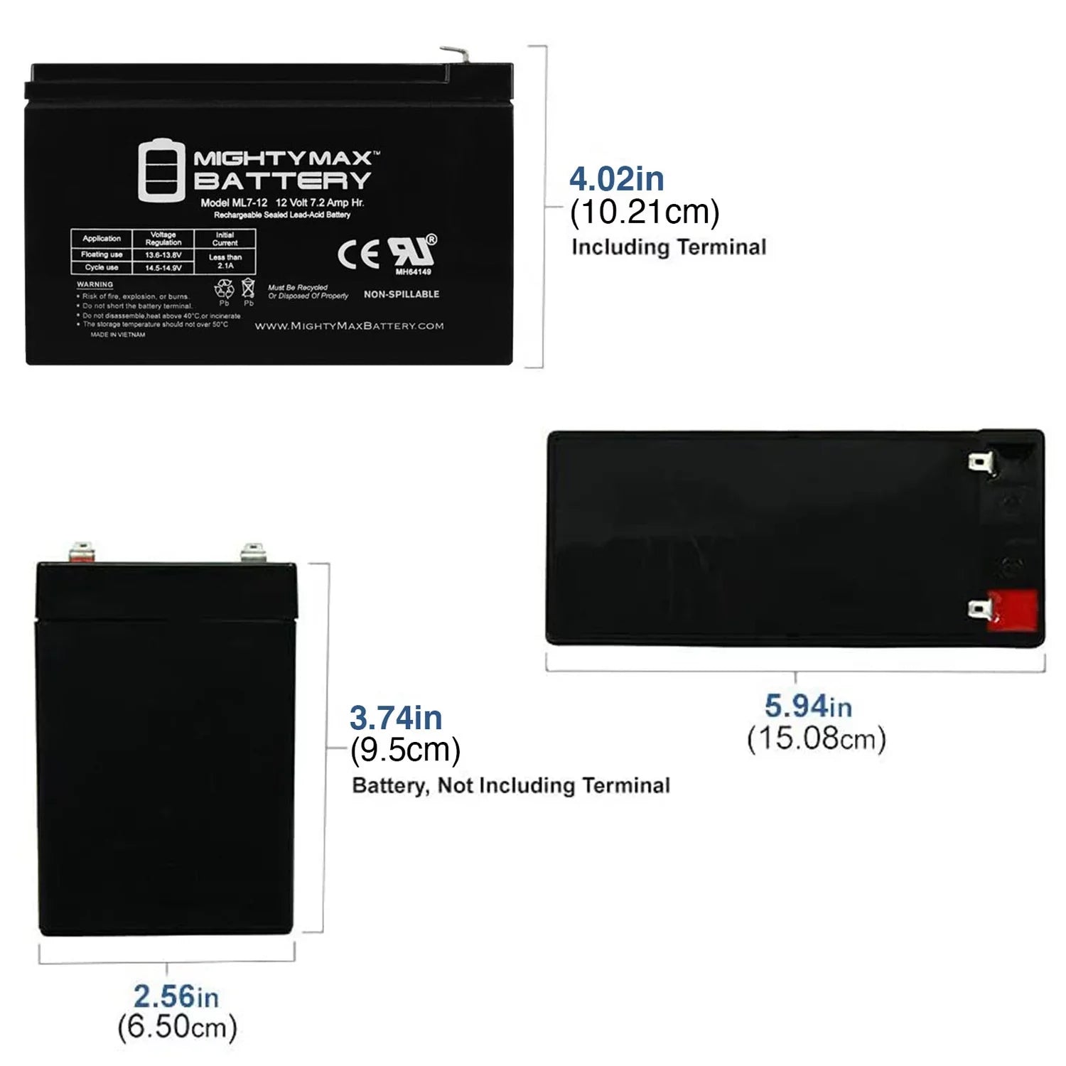 12V 7Ah Battery Replaces Marcum Sizehowdown Troller 2.0 Combo - 8 Pack