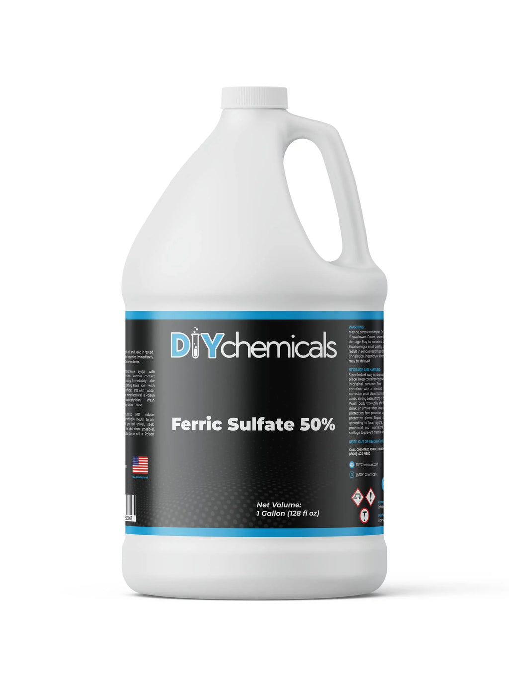 DiyChemicals Ferric Sizeulfate 50% - Clarification and Dissolved Air Flotation and Waste Water Treatment - Made in USizeA (1Quart)