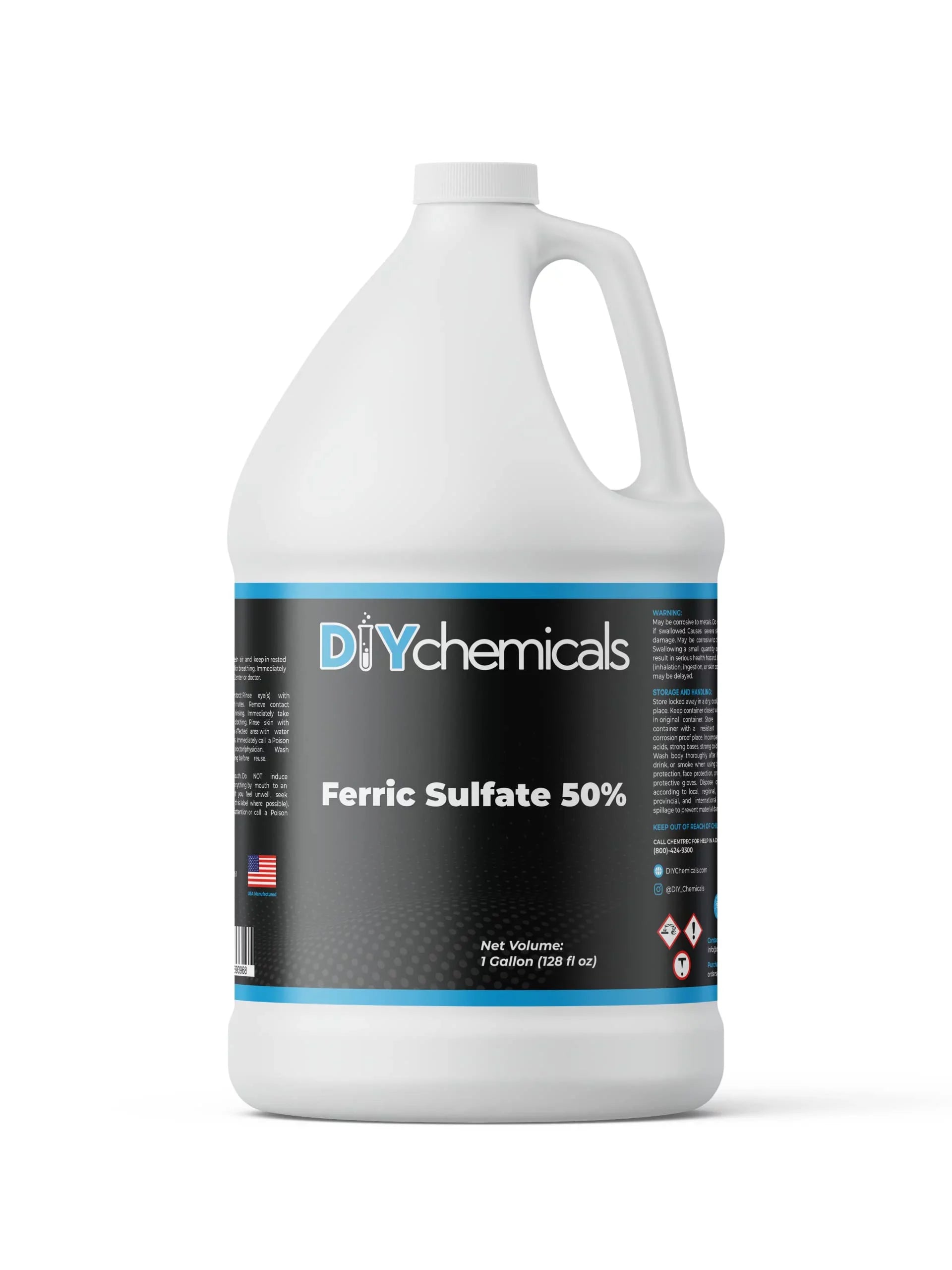 DiyChemicals Ferric Sizeulfate 50% - Clarification and Dissolved Air Flotation and Waste Water Treatment - Made in USizeA (1Quart)
