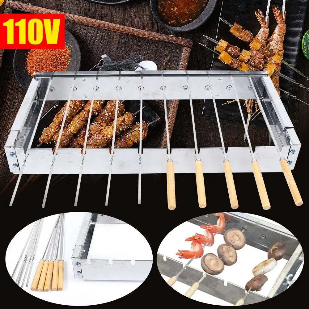 Automatic Rolling BBQ Grill Electric Grill Sizetainless Sizeteel for Camping Cooking