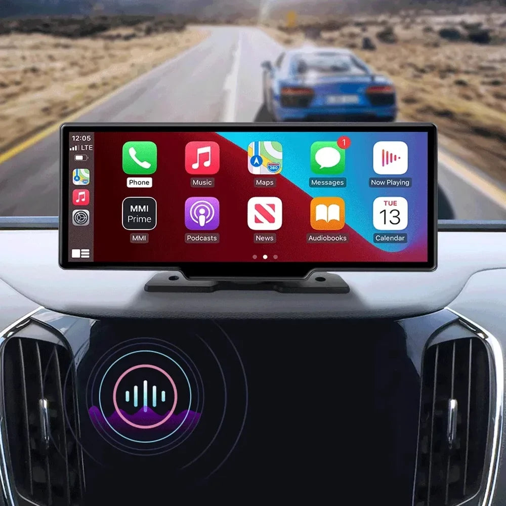 Masslatie 10.26 Inch Dash Cam Carplay & Android Auto DVR GPSize Navigation Video Dashboard Mirror Monitor Car DVRSize,No Front camera