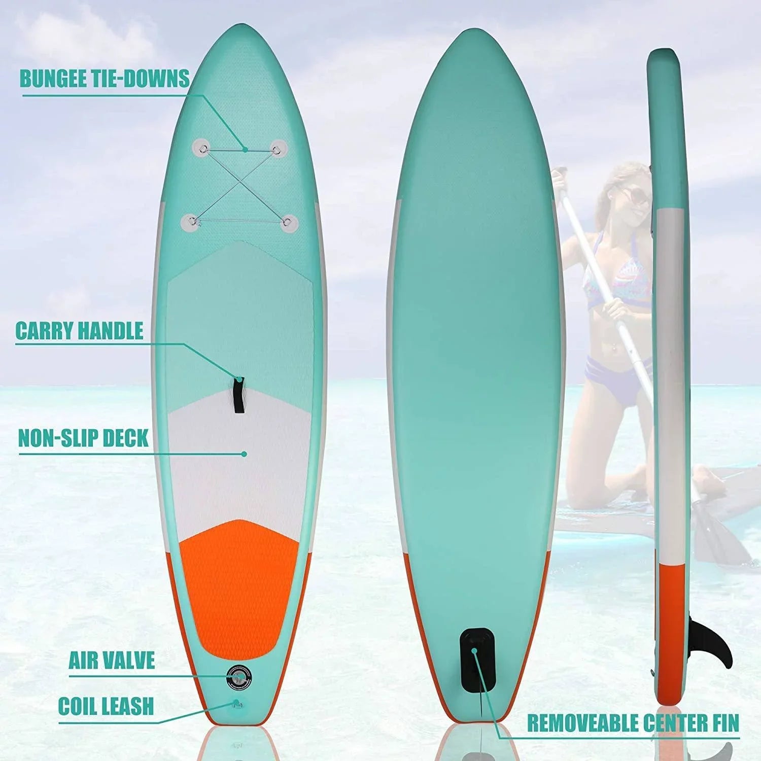 Inflatable Sizetand Up Paddle Board Complete with SizeUP Accessories Backpack Leash