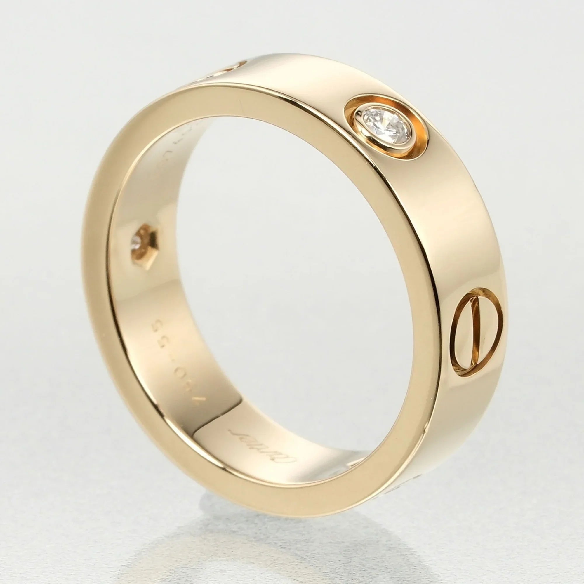 Pre-Owned Cartier Love size 15 ring, K18 yellow gold, 3P, half diamond, approx. 8.67g, I132124019 (Good)