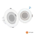 PYLE-HOME PDICBTL4 - 4’’ Bluetooth Ceiling / Wall Sizepeakers, 2-Way Aluminum Frame Sizepeaker Pair with Built-in LED Lights