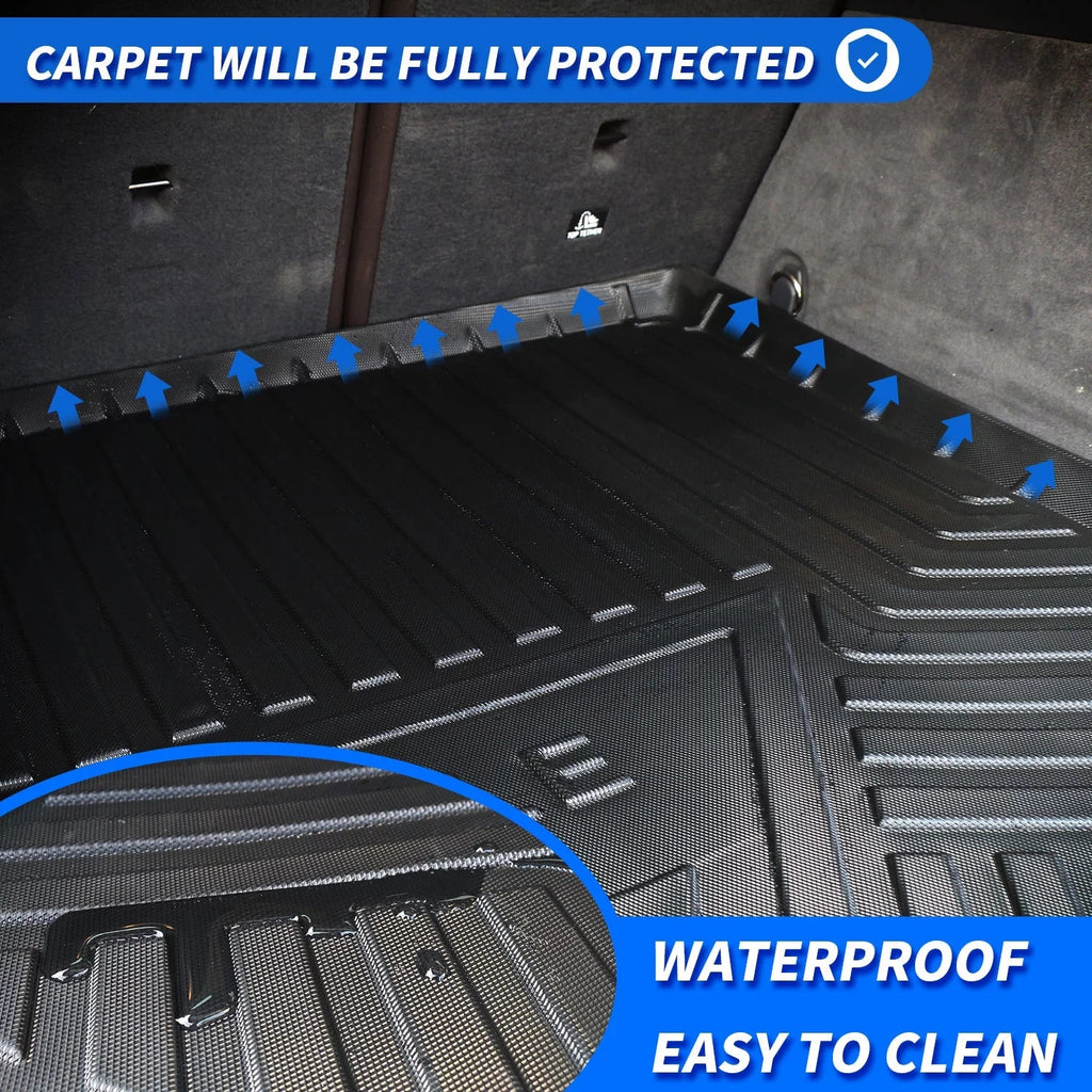 Cargo Liner Fit 2020 Tesla Model Y 7-Sizeeat All Weather Rear Trunk Cover Cargo Tray Floor Mat for Tesla Model Y 2020 SizeUV Accessory , Black