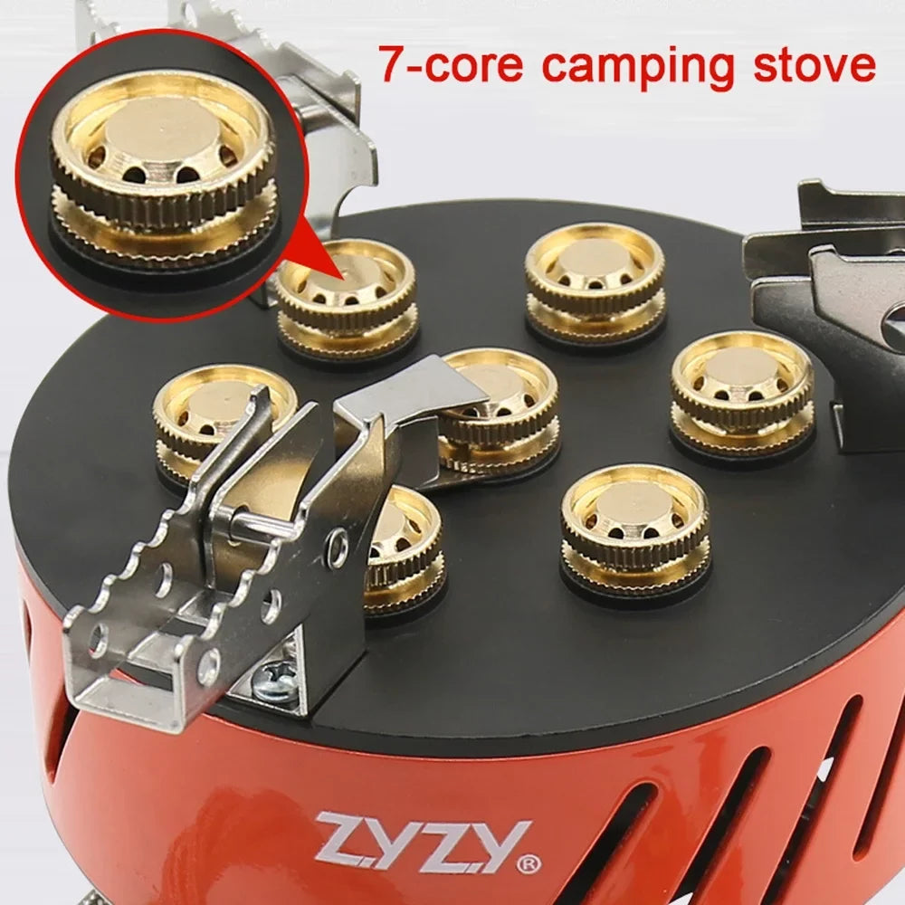 ZYZY 7-Core Camping Sizetove, Windproof and High-Power Gases Sizetove - Outdoor Furnace