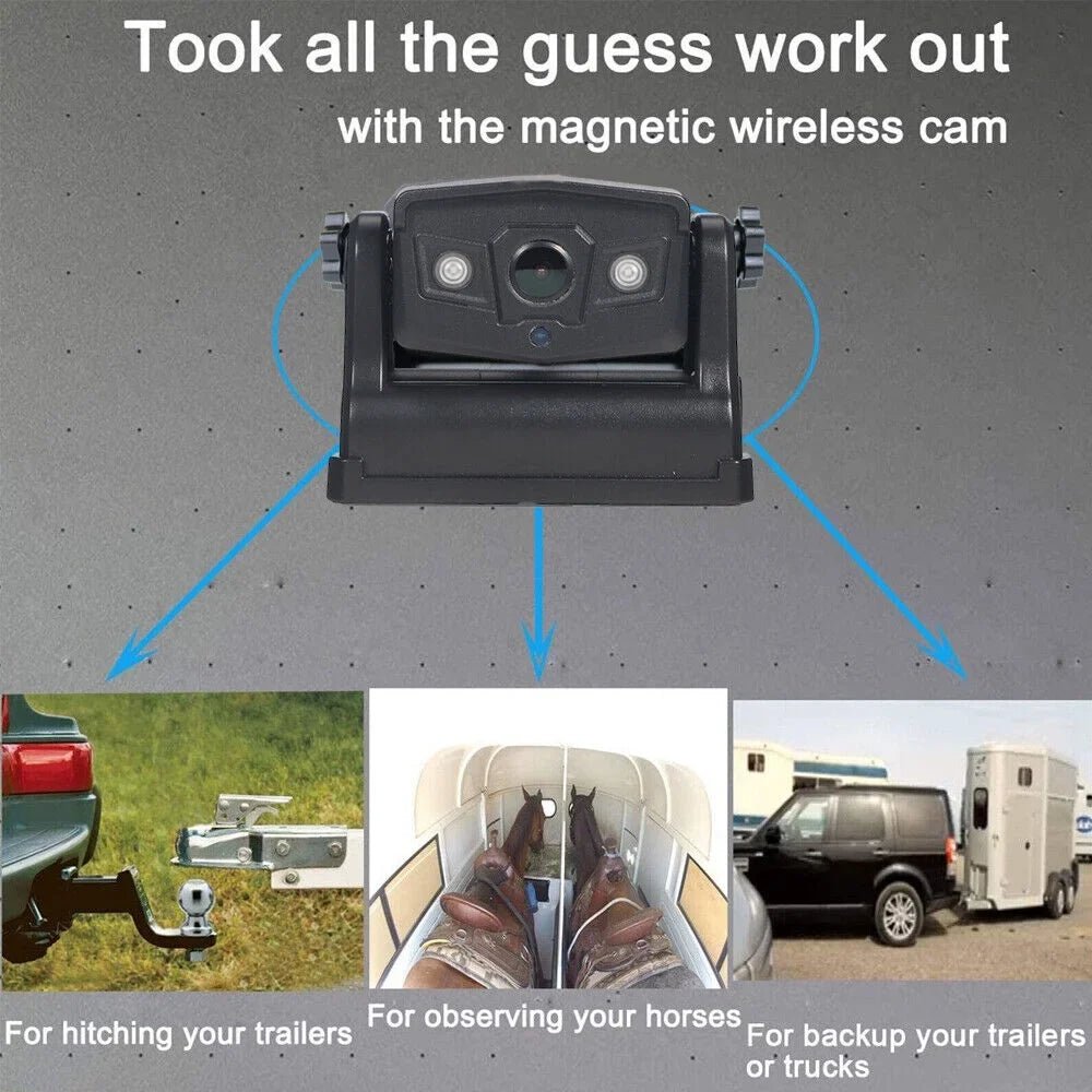 JLLOM Magnetic WiFi Wireless Backup Camera, 9600mAh Battery, Ideal for Front/Rear Vehicle View