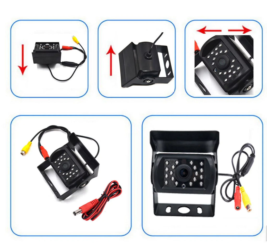 12V/24V parking system 7inch TFT LCD Car Monitor IR with 18 LED camera for Bus RV Car Van Truck reverse Night Vision+32 feet cable