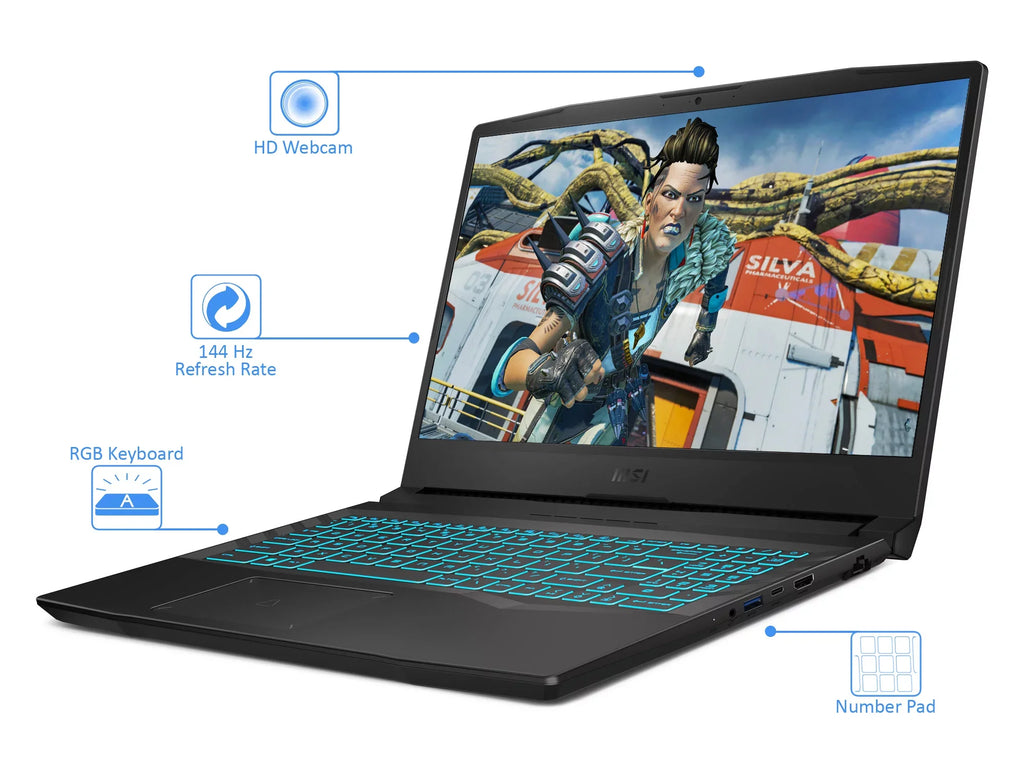 MSizeI Crosshair 15 Gaming Laptop, 15.6" 144Hz FHD Display, Intel Core i7-11800H Upto 4.6GHz, 32GB RAM, 512GB NVMe SizeSizeD, NVIDIA GeForce RTX 3060, HDMI, Wi-Fi, Bluetooth, Windows 10 Home