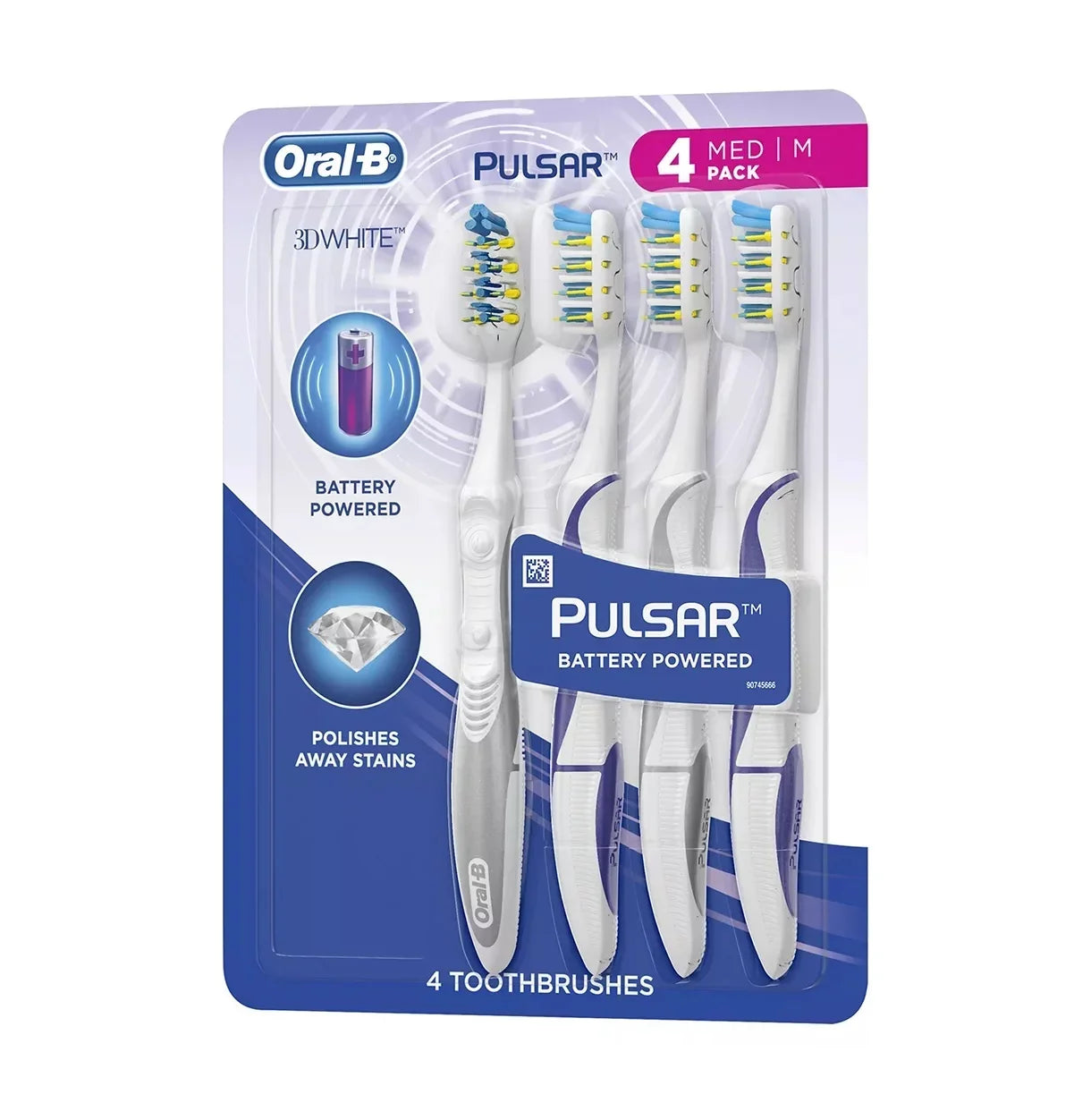 Oral-B Pulsar 3D Ivory Toothbrush, 4 pk., Medium